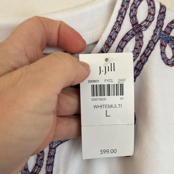 J. Jill elements Women pure jill knit embroidered tunic stretchy beach vacation - Picture 8 of 12